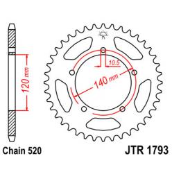 Звездочка задняя JT Sprockets (шаг 520 ) JT JTR1793
